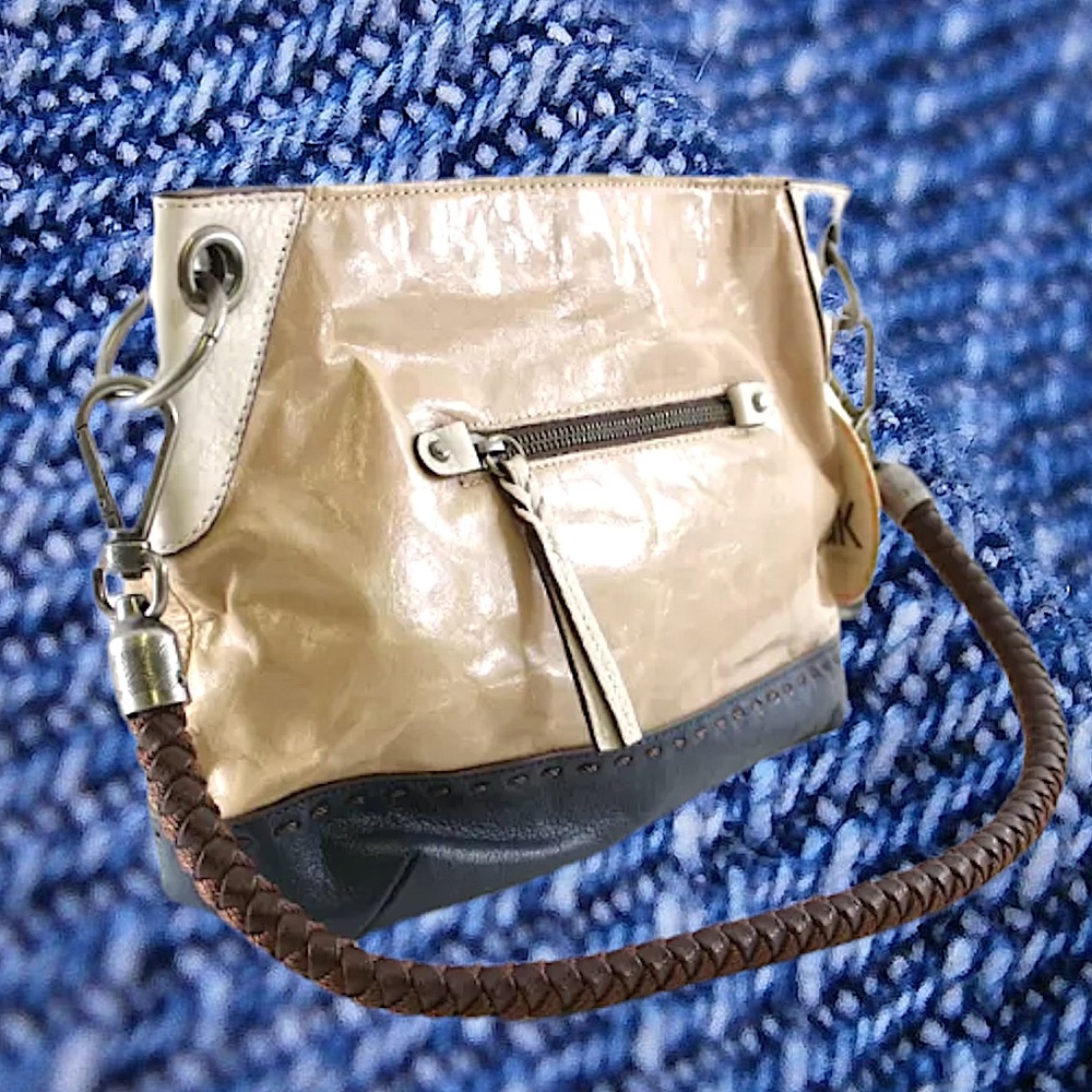 The SAK Indigo and taupe Demi shoulder bag